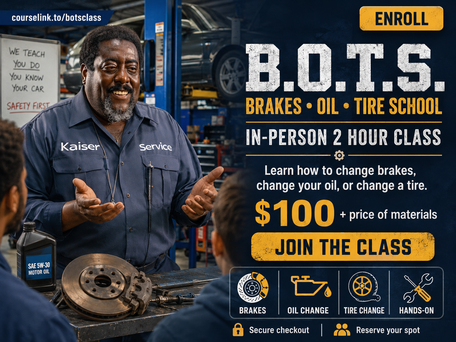 Mechanic training course money link example